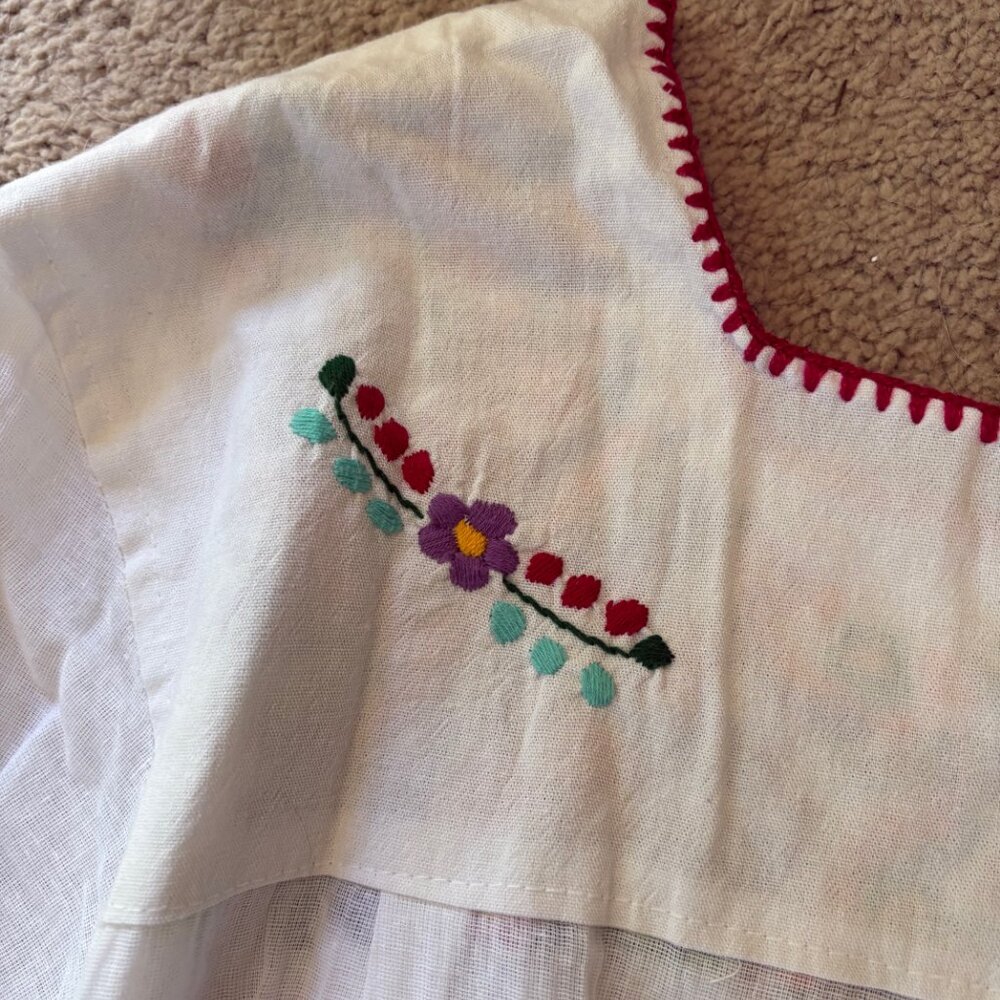 Mexican Embroidered Boho Top M - Picture 4 of 4